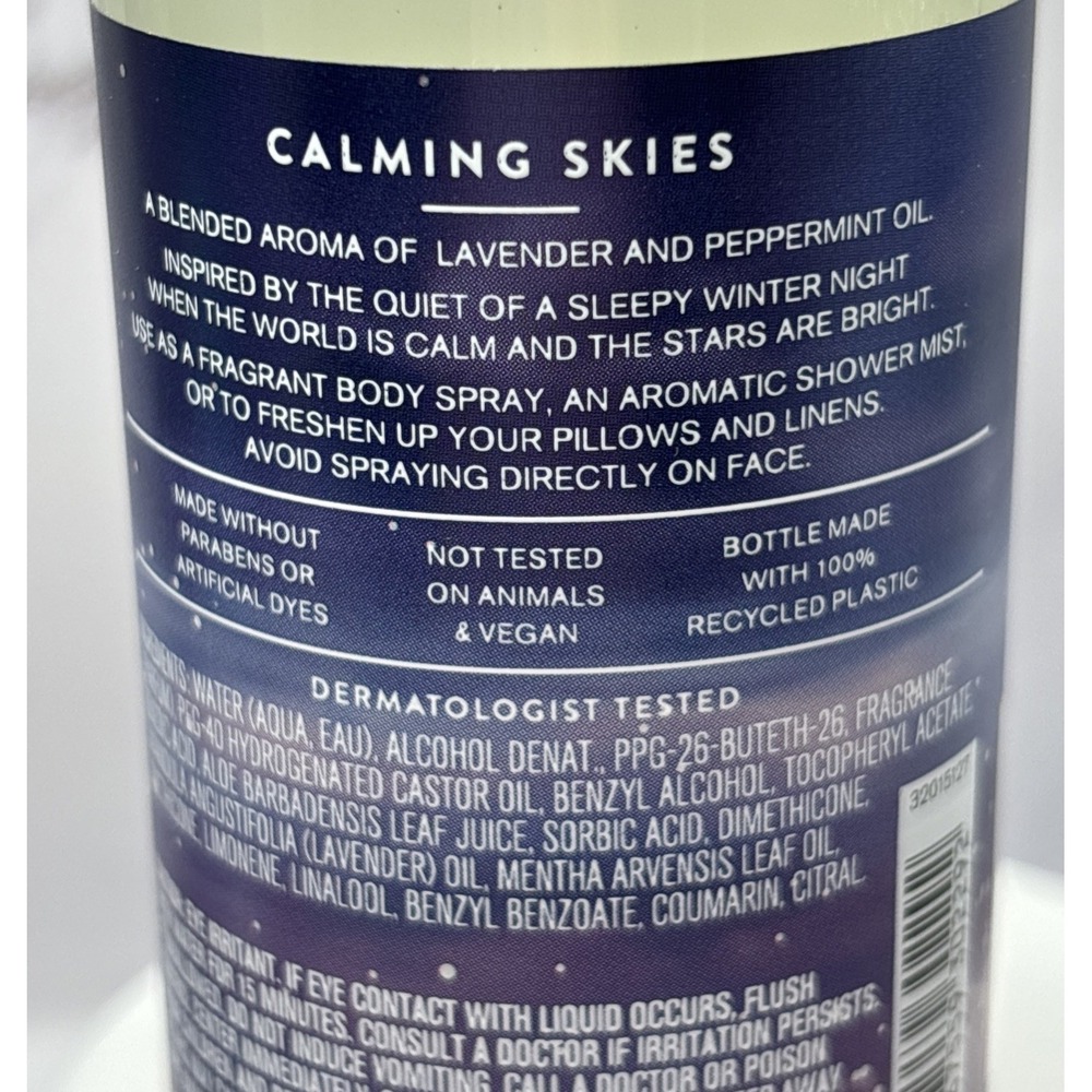Bath & Body Works Calming Skies Lavender & Peppermint 4 Piece Body Care Set - Picture 8 of 9